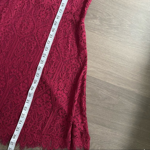 Reitman's Cranberry Red Lace Sleeveless Midi Dress Shell (Overlay) - Picture 5 of 10